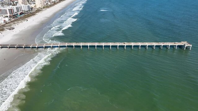 Aerial view of Jacksonville Beach Fishing Pier, Jacksonville Beach - Florida.