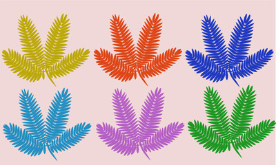 1970's colorful leaf pattern illustration