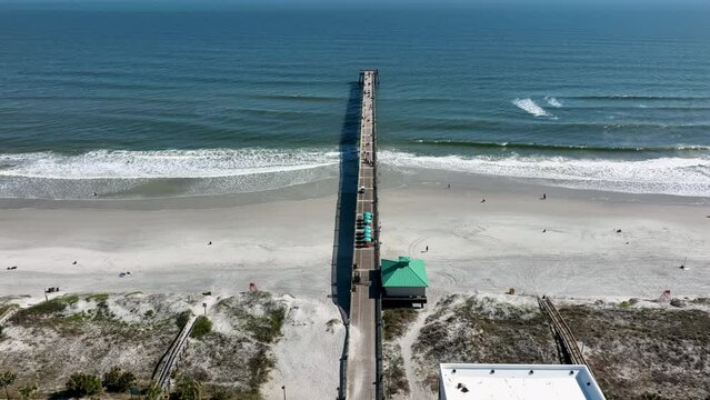 Aerial view of Jacksonville Beach Fishing Pier, Jacksonville Beach - Florida.