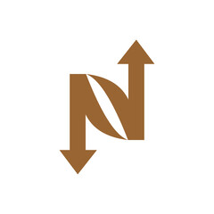 letter N coffee logo simple