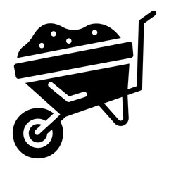 wheelbarrow glyph icon