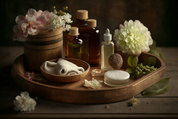 Obraz na płótnie Canvas Innovative Beauty Solutions: Natural Organic Skincare Spa with Generative A
