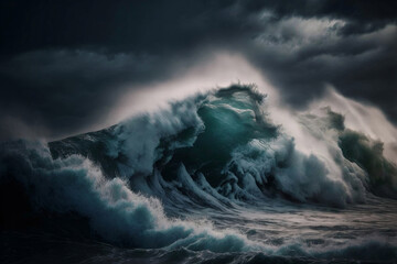 beautiful ocean waves. Generative AI