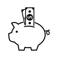 Piggy Bank Icon Vector Design Template