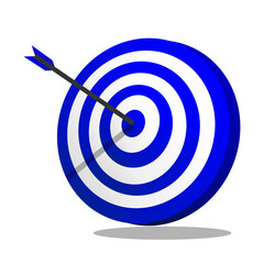 3D Dart target goal focus white blue design vector illustration