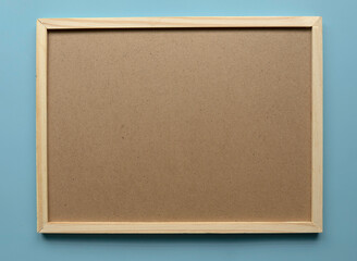 Brown notice board or frame. Copy space.