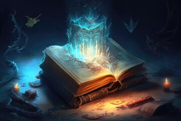 The Myth of the Book of the Dead A story of the powerful book that contained magical spells and incantations. AI generation.