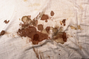 Blood Stains on a bed sheet 