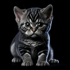 Cute and adorable little american shorthair kitten. Generative AI
