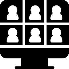 Online Meeting Icon Vector: An icon vector that represents online meetings typically features two or more people on a computer screen or video call. This icon is commonly used to indicate virtual meet