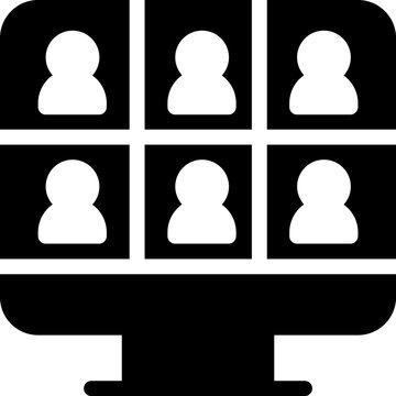 Online Meeting Icon Vector: An Icon Vector That Represents Online Meetings Typically Features Two Or More People On A Computer Screen Or Video Call. This Icon Is Commonly Used To Indicate Virtual Meet