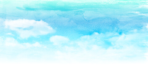 空　雲　水彩　背景