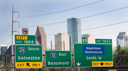 sign in downtown Houston Texas