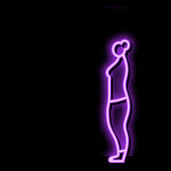 lower body fat body type neon glow icon illustration