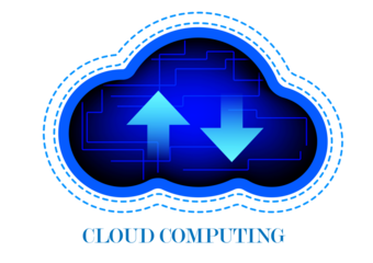Cloud computing concept technology networking communication data storage with isolated white background illustrator transparency