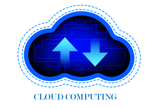 Cloud computing concept technology networking communication data storage with isolated white background illustrator transparency - Powered by Adobe