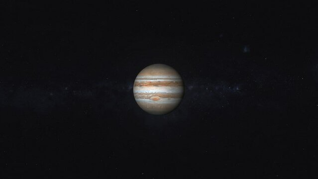 Jupiter rotating in space.