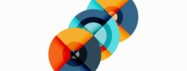 Obraz premium Circles with shadows trendy minimal geometric composition abstract background