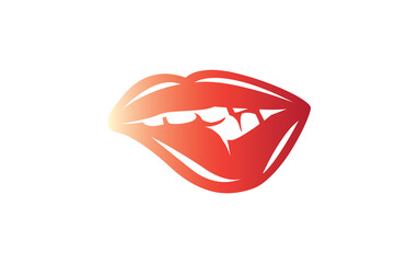Sexy hot lips bite sign. Sexy lips icon and symbol design