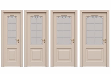 interior doors isolated on white background, interior furniture, 3D illustration, cg render