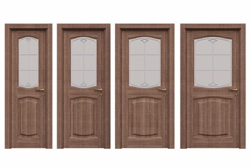 interior doors isolated on white background, interior furniture, 3D illustration, cg render