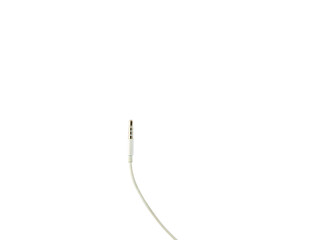 White Headphone Jack on isolated white background