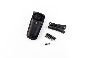 Multi function work tool set isolated on white background