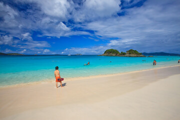 Picturesque Trunk Bay is a Caribbean paradise, one of the best snorkeling beaches in St John, US Virgin Islands