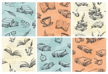 Pattern decoration with vintage reading concept