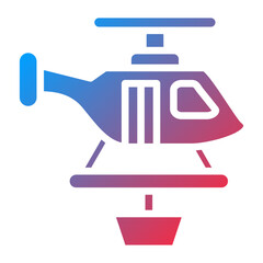 Vector Design Firefighter Helicopter Icon Style