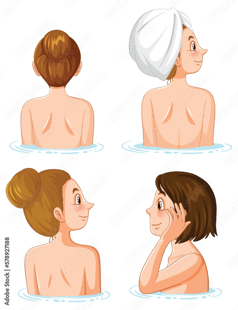 Poster collection of women enjoying spa treatments