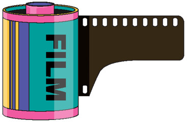 Roll film or rollfilm isolated