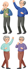 Set of Older Adults Characters