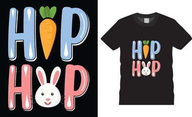Happy easter rabbit, bunny tshirt vector design template.Hip hop t-shirt design.Ready to print for apparel, poster, mug and greeting plate illustration.