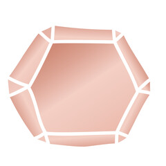 Geometric crystal flat asscher Shape