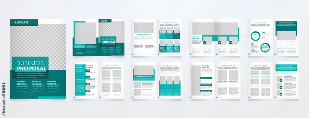Canvas Prints business brochure template with clean style and modern layout use for business profile and presentat