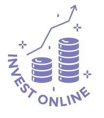 Invest online with digital banking services vector