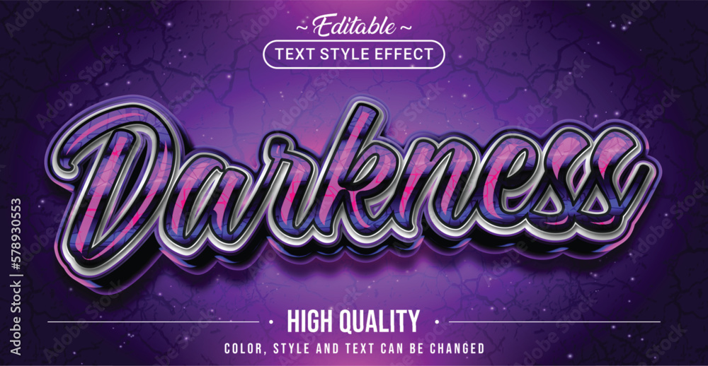 Aufkleber editable text style effect - darkness text style theme.