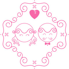 Wedding invitation logo icon isolated symbol vector illustration