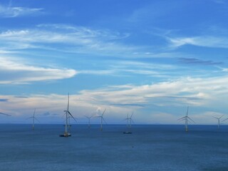 wind turbines in the sea