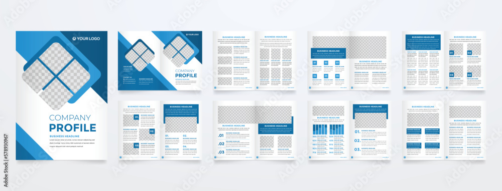 Canvas Prints business brochure template with clean style and modern layout use for business profile and presentat
