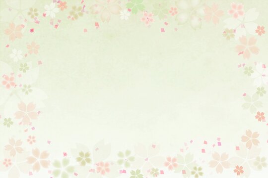春の桜の花のシックな背景フレーム 和