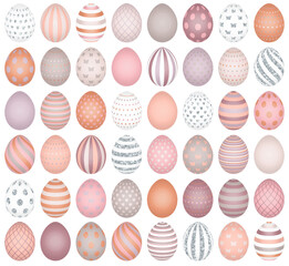 Set Ostereier Verschiedene Farben Mit Silber Glitzer