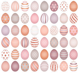 Set Ostereier Verschiedene Farben Mit Kupfer Glitzer