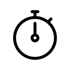 Editable vector stopwatch timer icon. Black, line style, transparent white background. Part of a big icon set family. Perfect for web and app interfaces, presentations, infographics, etc