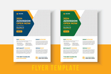 Creative and modern Kids Education Flyer. Kids Back to School Education Admission Poster Layout Template, Back to School Flyer, School Admission Template, Education Flyer and Poster Design.