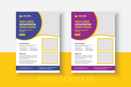 Creative and modern Kids Education Flyer. Kids Back to School Education Admission Poster Layout Template, Back to School Flyer, School Admission Template, Education Flyer and Poster Design.
