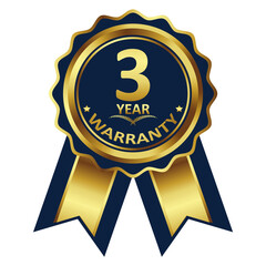 warranty badge elements gold color, with premium colors, seals, medals, shields, badges, scrolls, and ornaments
