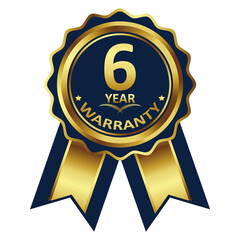 warranty badge elements gold color, with premium colors, seals, medals, shields, badges, scrolls, and ornaments