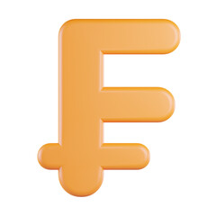 Franc Currency Logo 3D Icon